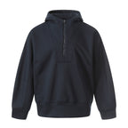 Men's Boxy Hoodie with Half Zipper, Reinforced Placket and Clean Minimal Design Fashion Glam