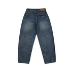 Unisex Wide Jeans with High Waist, Distinctive Seam Panels and Tapered Cropped Silhouette Fashion Glam