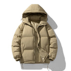 Unisex Padded Hooded Quilted Jacket with Thermal Insulation and Adjustable Hem Fashion Glam