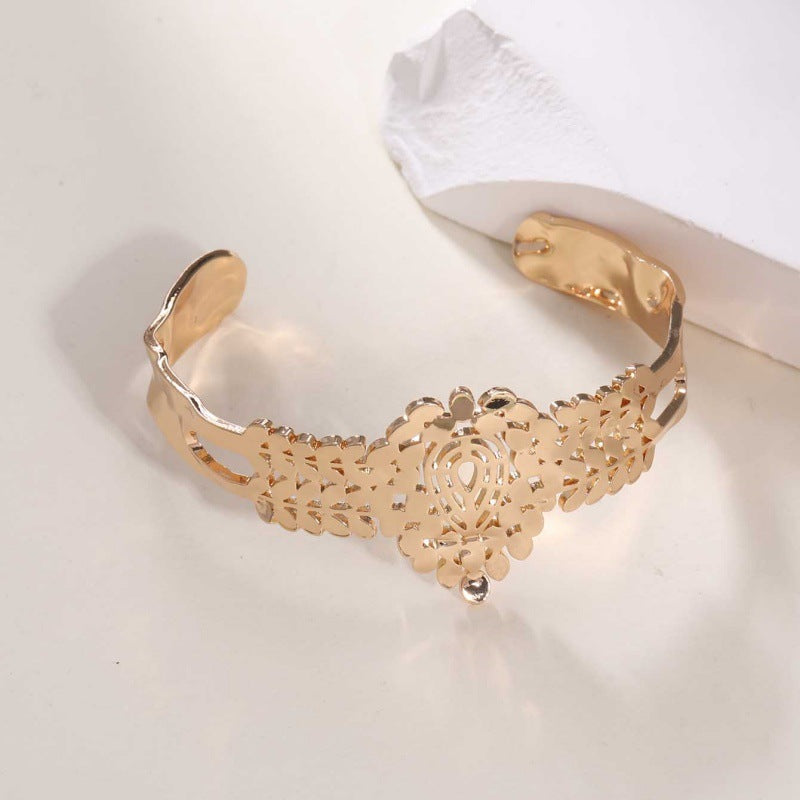 Women's Open Bangle in Modern Bamboo Design Fashion Glam