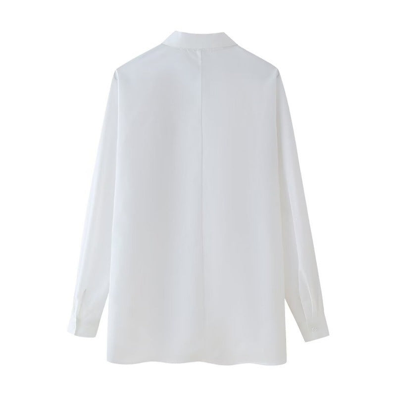Women Oversize Shirt Blouse with Palm Motif made of Golden Sequins Fashion Glam