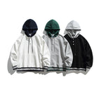 Unisex Oversize Hoodie with Contrast Hood, Button Placket and Kangaroo Pocket Fashion Glam