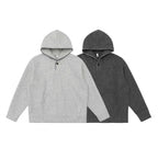 Unisex Oversize Hoodie made of melanged fleece blend with Henley button placket and kangaroo pocket Fashion Glam