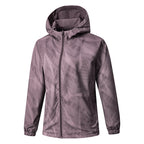 Women Lightweight Technical Hooded Jacket Water-Repellent with Full Zip and Elastic Cuffs Fashion Glam