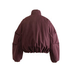 Unisex Boxy quilted bomber jacket with high stand-up collar and flap pockets Fashion Glam
