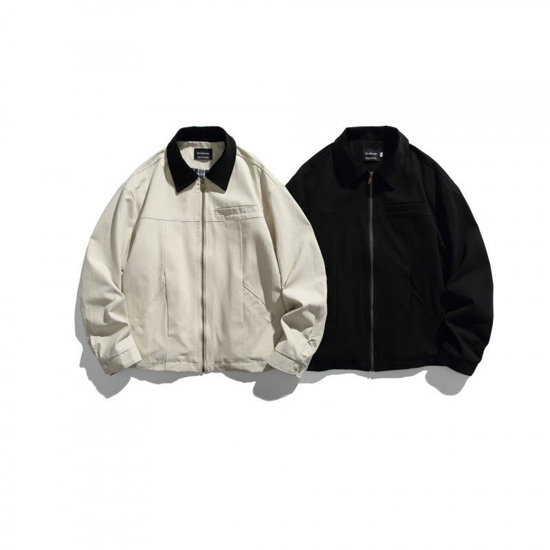 Unisex Short-cut Overshirt Jacket with Cord Collar, Chest Pocket and Precise Seam Details Fashion Glam