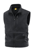 Men's fleece vest with high stand collar, chest zipper and side pockets Fashion Glam