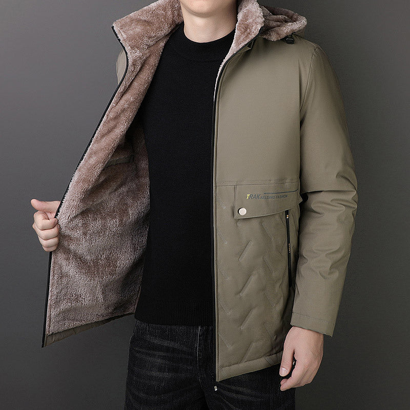 Men's Thermal Parka with Teddy Lining and Hood Fashion Glam