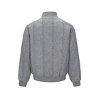 Men's knit bomber-style zip jacket with cable pattern and stand-up collar Fashion Glam