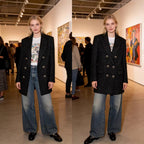 Women Double-Breasted Boucle Coat with Shawl Collar and Patching Pockets Fashion Glam
