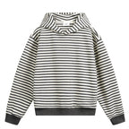 Unisex Striped Oversize Hoodie made of Cotton Blend with Ribbed Cuffs Fashion Glam