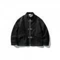 Men's Short Canvas Jacket with Distinctive Metal Toggle Fasteners and Contrast Seams Fashion Glam