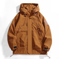 Men's Urban Utility Softshell Parka with Drawstring, Velcro Sleeves and Concealed Zippers Fashion Glam