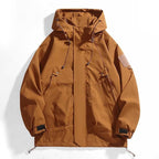 Men's Urban Utility Softshell Parka with Drawstring, Velcro Sleeves and Concealed Zippers Fashion Glam