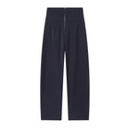 Women High-Waisted Wide Culotte Pants with Front Zipper and Flattering Waist Fit Fashion Glam
