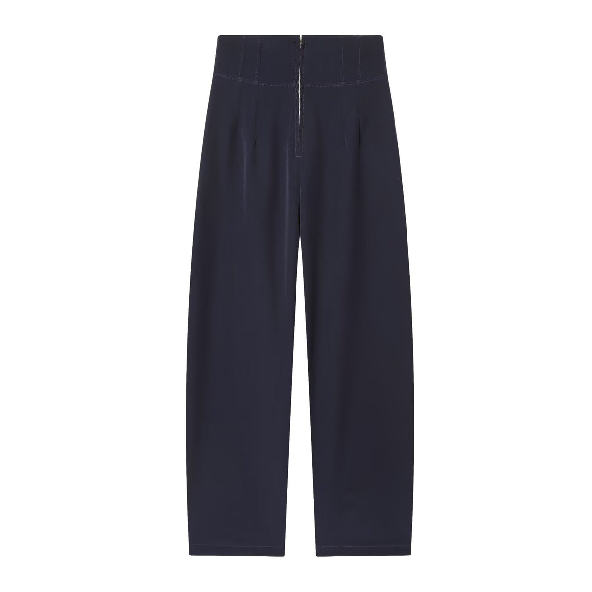 Women High-Waisted Wide Culotte Pants with Front Zipper and Flattering Waist Fit Fashion Glam