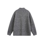 Unisex Chunky Knit Oversized Cardigan with Stand-Up Collar and Full Button Placket Fashion Glam