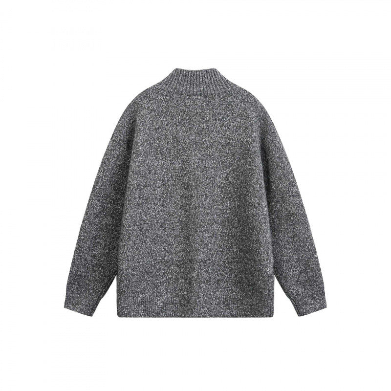 Unisex Chunky Knit Oversized Cardigan with Stand-Up Collar and Full Button Placket Fashion Glam
