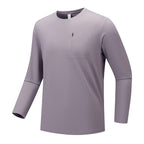 Men's multifunctional long-sleeve tech shirt with chest zip pocket Fashion Glam