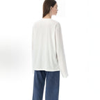 Men's Long Sleeve Shirt with Logo Print and Round Neckline Fashion Glam