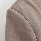 Women's Tailored Short Blazer with Decorative Double Button Placket and Shaped Hem Fashion Glam