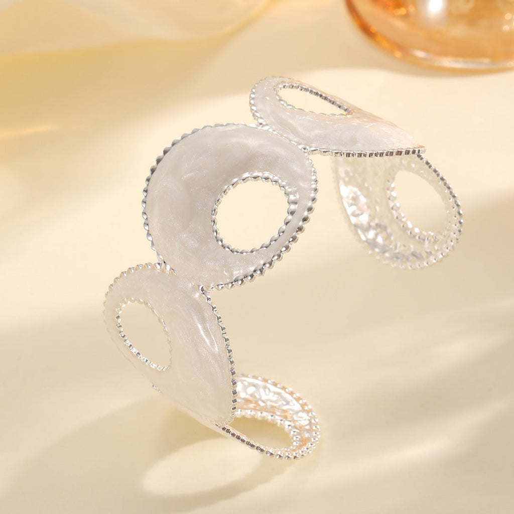 Women Open Bangle with artistic, multicolored design Fashion Glam