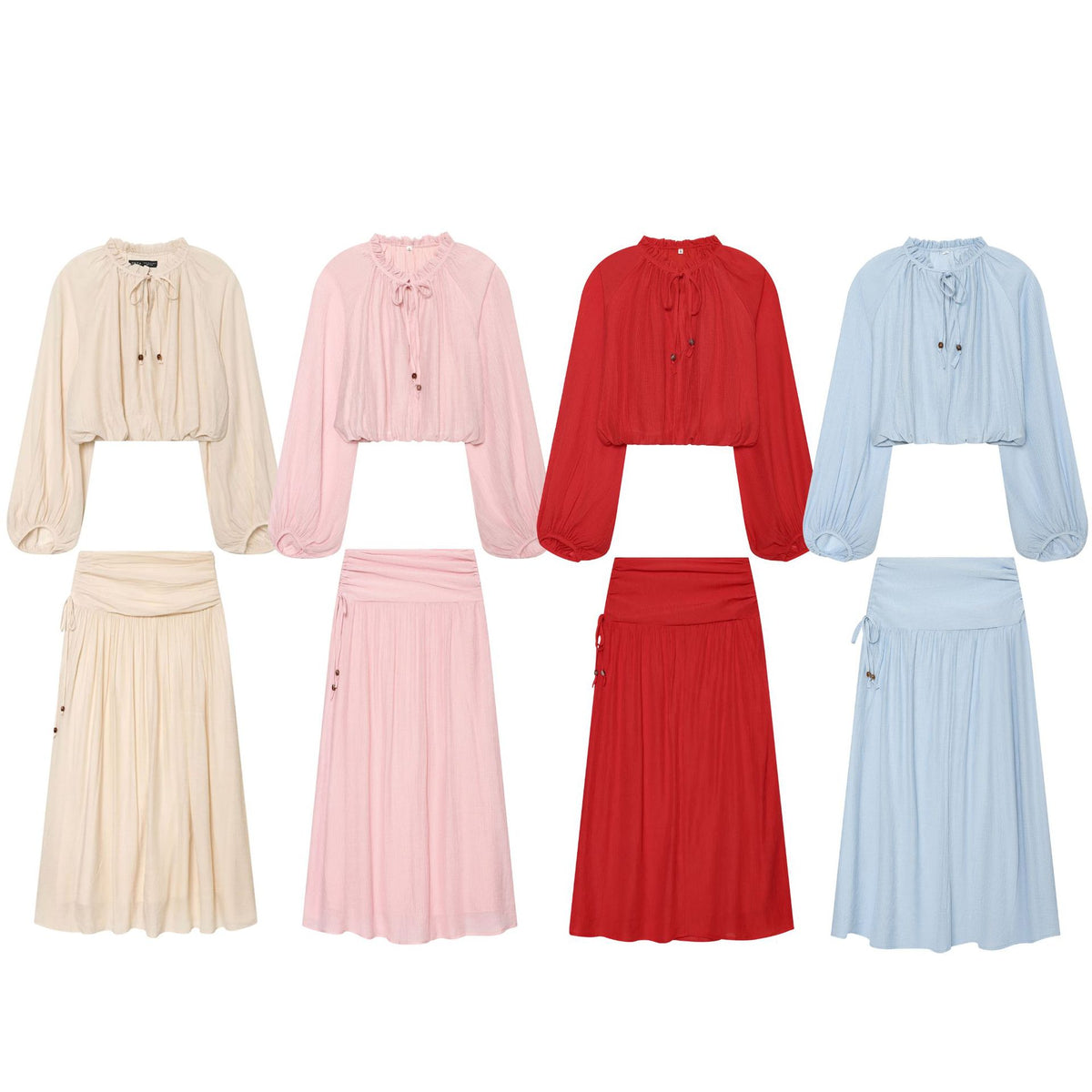 Women Maxi Skirt with High Waist, Side Decorative Cord and Wide Pleated Fall Fashion Glam