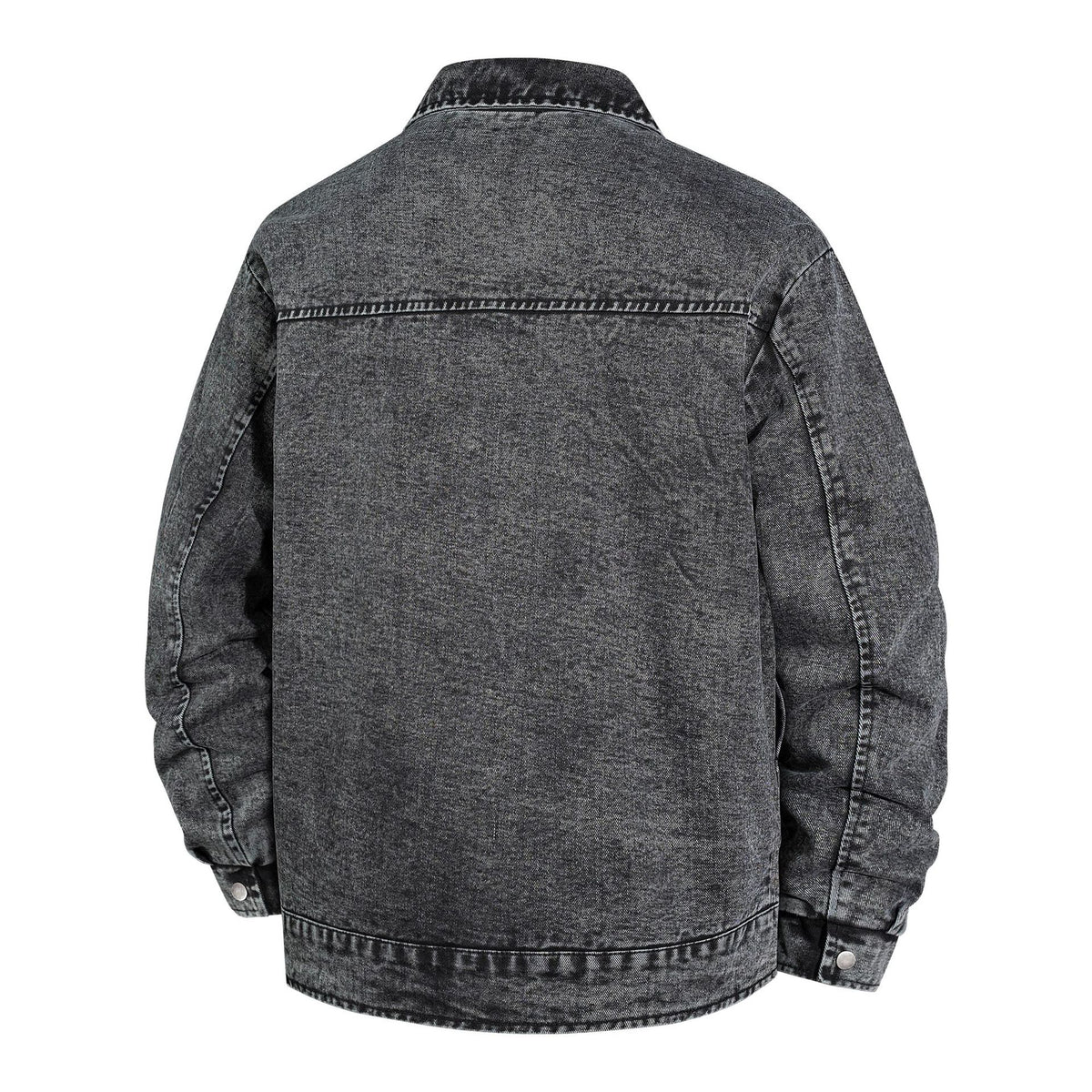 Men's Oversized Denim Jacket with Stonewash Effect and Patch Pockets Fashion Glam