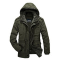 Men's Padded Canvas Field Parka with Sherpa Lining and Hood Collar Fashion Glam