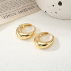 Women's Hoop Earrings with Elegant Curved Design Fashion Glam
