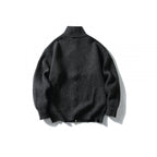 Unisex Ribbed Zip Cardigan with Stand-Up Collar Fashion Glam