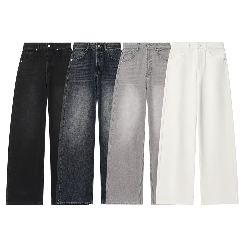 Women's High-Waisted Jeans with Wide Leg and Straight Cut Fashion Glam