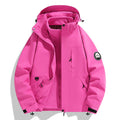 Women's two-layer softshell outdoor jacket with removable fleece inner jacket and hood Fashion Glam