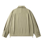 Unisex Lightweight Overshirt Jacket with Concealed Front, Shirt Collar and Drawstring Hem Fashion Glam