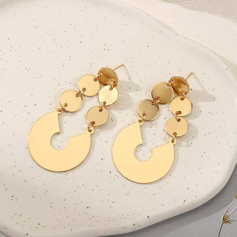 Women's elegant earrings with rustic, folded design Fashion Glam