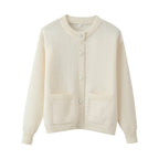 Women Oversize Knit Cardigan with Decorative Buttons and Patch Pockets Fashion Glam