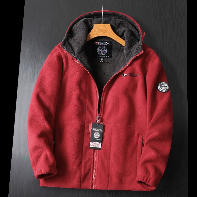 Women's Hooded Fleece Jacket with Teddy Lining and Full Zip Fashion Glam