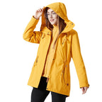 Women's Water-Repellent Fitted Parka Jacket with Hood and Drawstring Fashion Glam