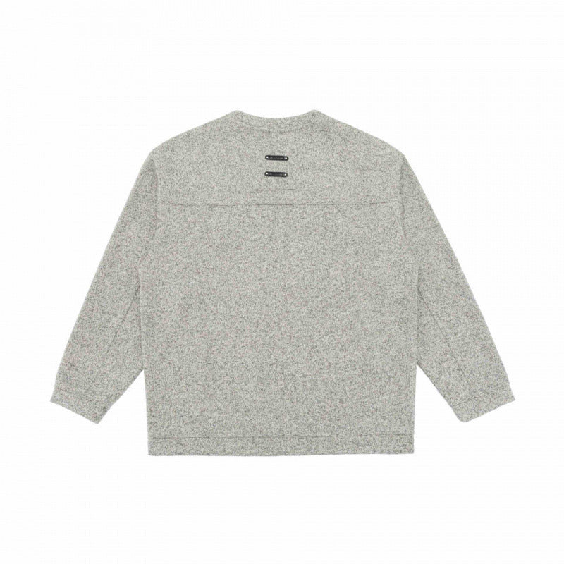 Unisex Oversized mottled knit sweater in boxy cut with round neck Fashion Glam