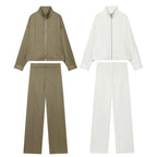 Women's Boxy Zip Jacket made of technical stretch with stand-up collar Fashion Glam
