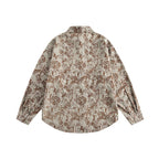 Unisex Oversize Shirt with floral jacquard pattern and rounded hem Fashion Glam