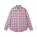 Women's Oversized Checked Flannel-Look Shirt with Rounded Hem and Chest Pocket Fashion Glam