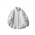 Men's Oversize Double-Breasted Cotton Shirt with Breast Pocket and Classic Shirt Collar Fashion Glam