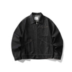 Unisex Kastige Denim Jacket with Full Zip, Shirt Collar and Patch Pockets Fashion Glam