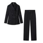 Women High-waisted Straight Pleated Trousers with Concealed Button Placket and Pressed Fold Fashion Glam