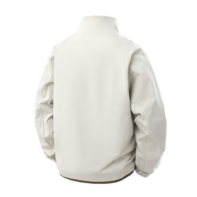 Men's Light Urban Blouson with High Stand-Up Collar, Contrast Lining and Flap Pockets Fashion Glam