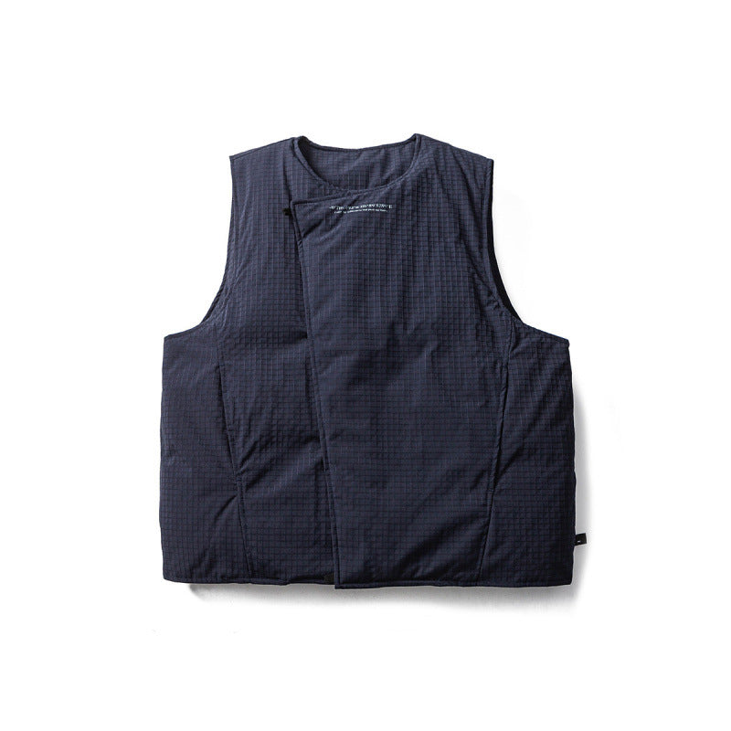 Unisex Padded Quilted Vest with Asymmetrical Front and Minimalist Silhouette Fashion Glam