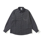 Unisex Oversize shirt made of structured wool blend with check pattern and decorative chest pocket Fashion Glam
