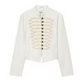 Ladies short blazer in hussar style with cord loops and brass buttons Fashion Glam