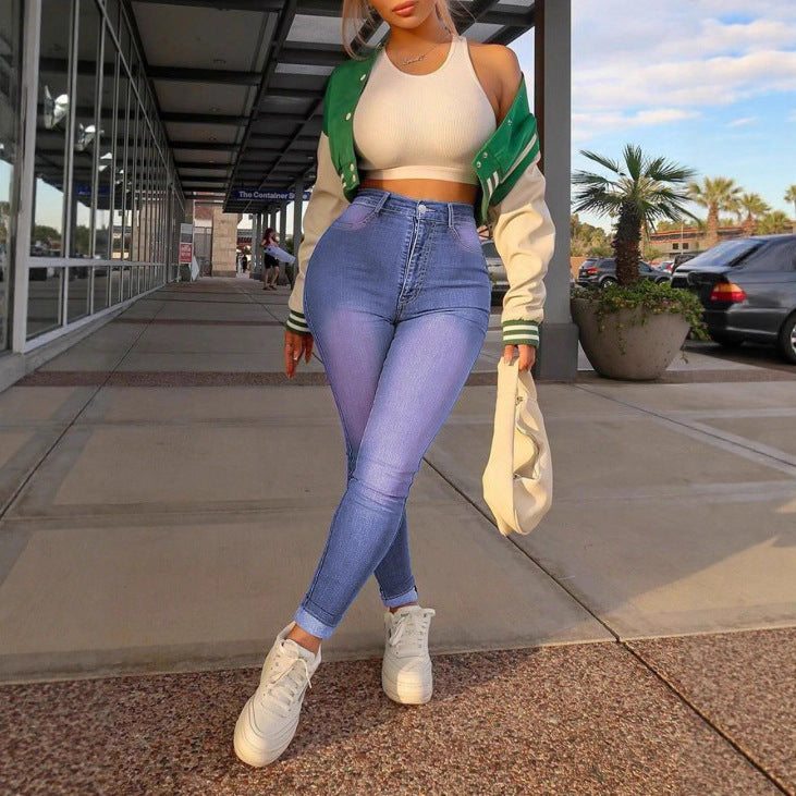 Women High-waisted, figure-shaping super stretch skinny jeans with ankle-length fit Fashion Glam